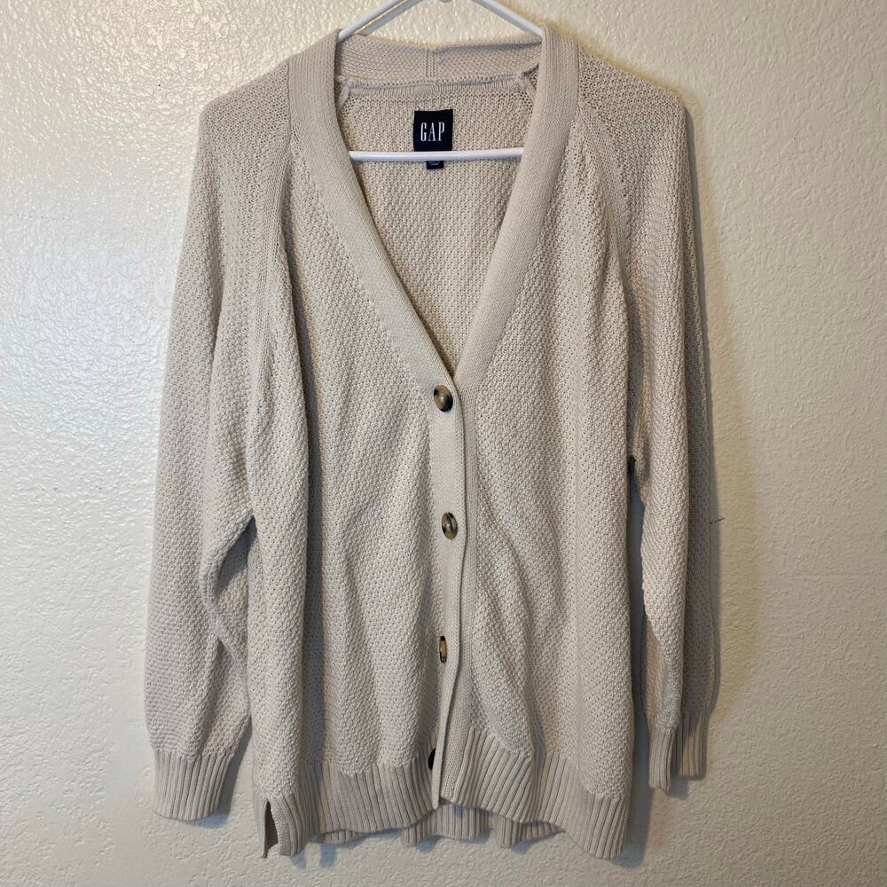 GAP Women's Beige Button-Up Cardigan